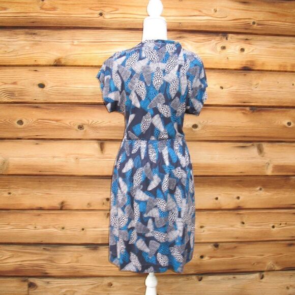 Tory Burch Silk Jersey Surplice Blue Print Dress - Picture 6 of 10